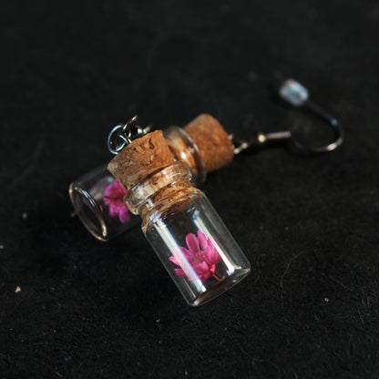 Pink Flower Earrings