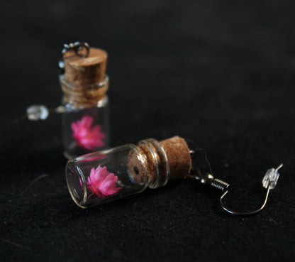 Pink Flower Earrings