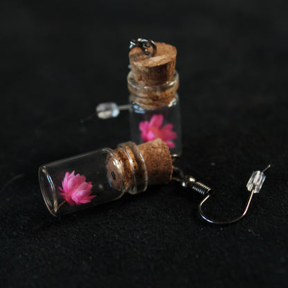 Pink Flower Earrings