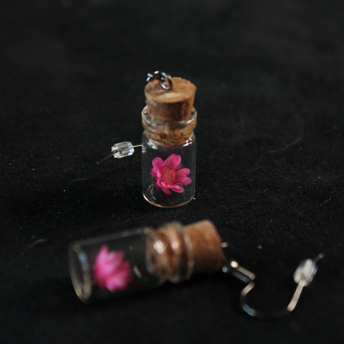 Pink Flower Earrings