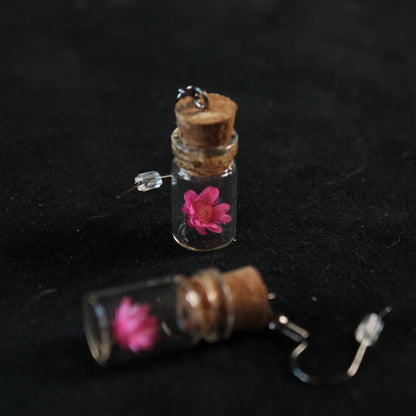 Pink Flower Earrings