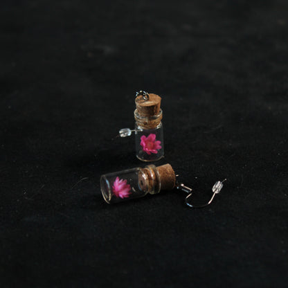 Pink Flower Earrings