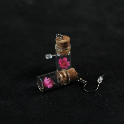 Pink Flower Earrings