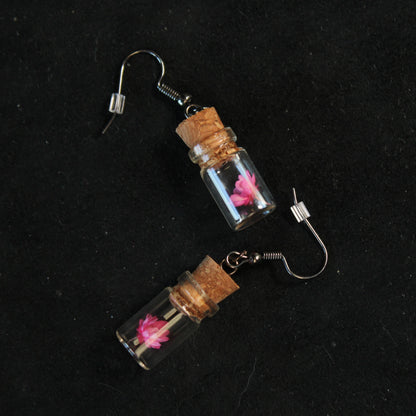 Pink Flower Earrings