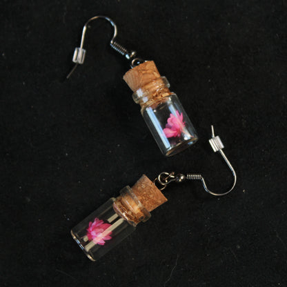 Pink Flower Earrings