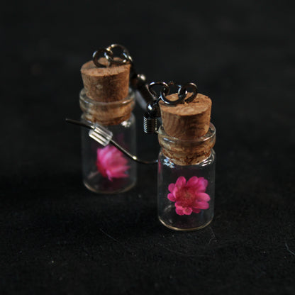 Pink Flower Earrings