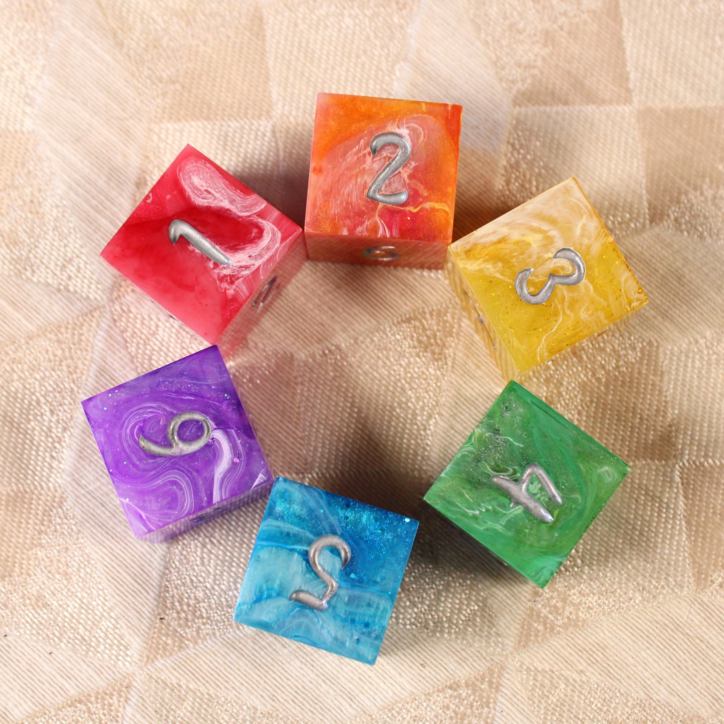 Private Listing for OI - Rainbow Jumbo d6s