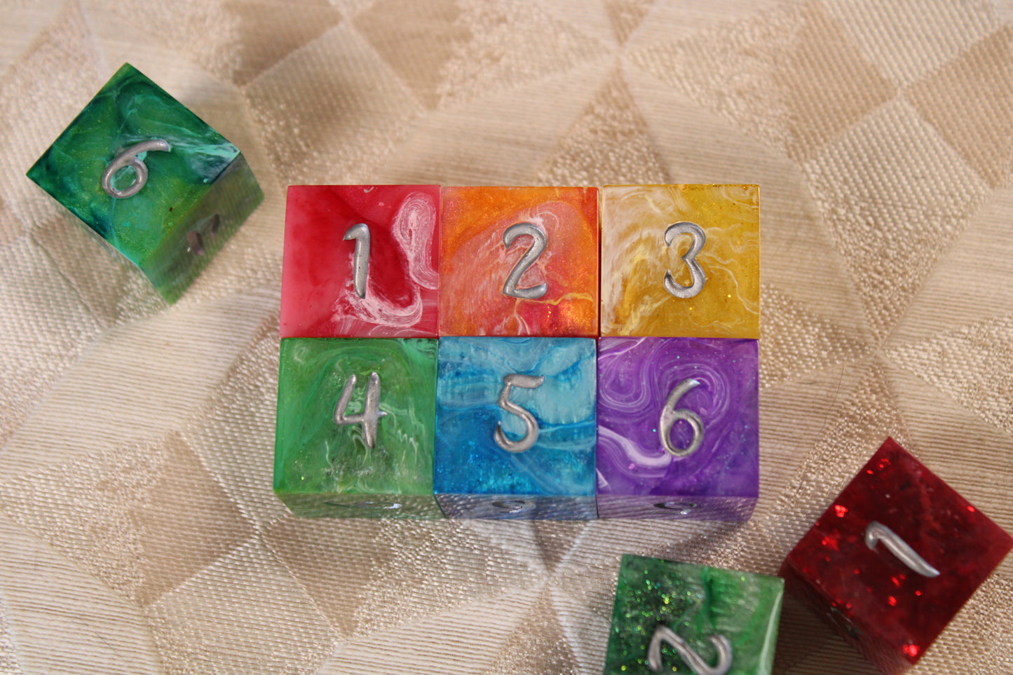 Private Listing for OI - Rainbow Jumbo d6s