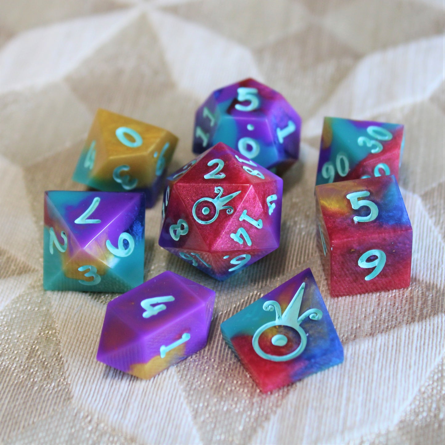 Handmade Technicolor Dice