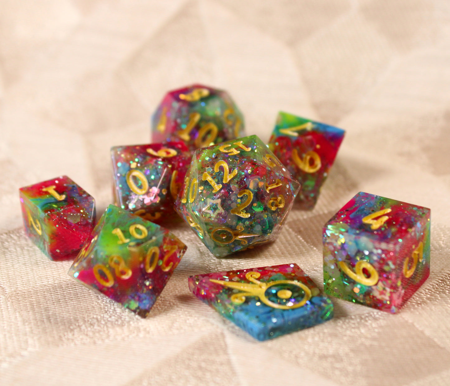 Handmade Unicorn Spit Dice (Glow-in-the-dark)