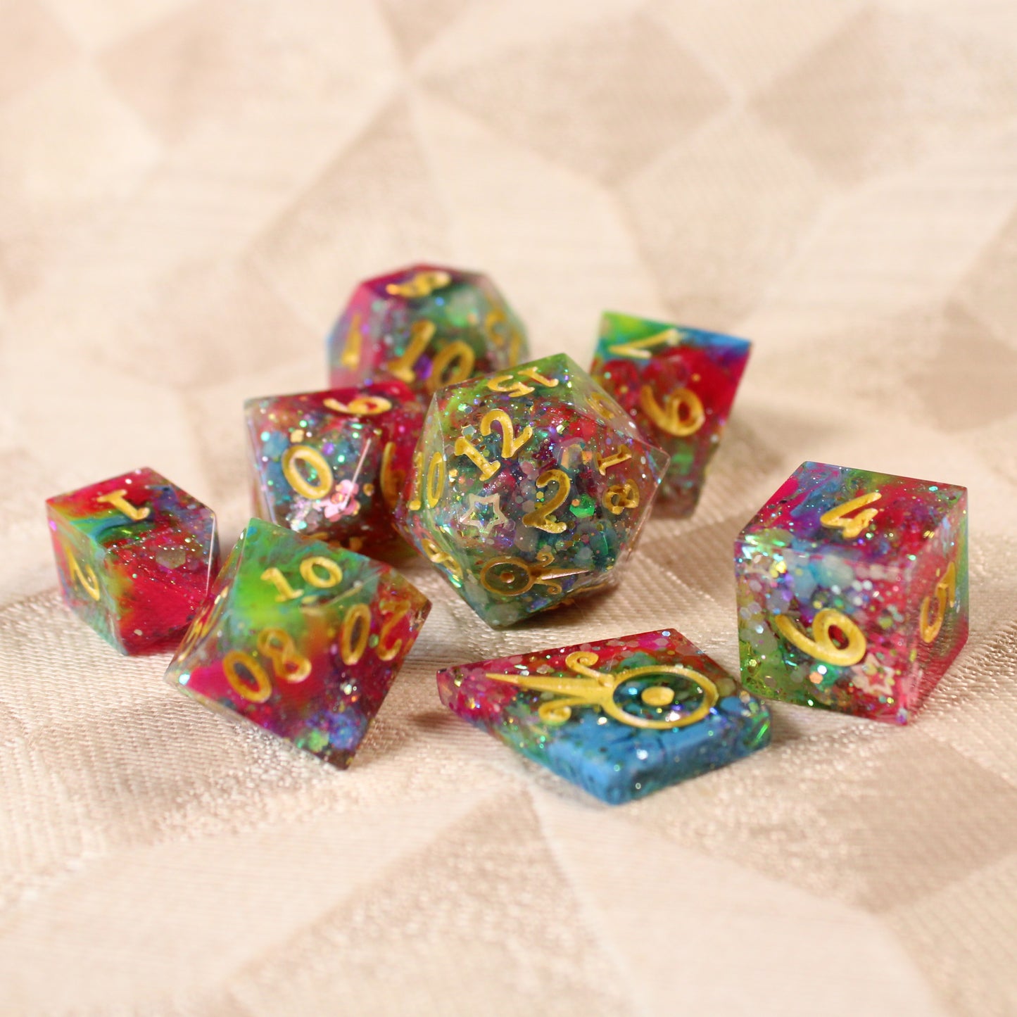 Handmade Unicorn Spit Dice (Glow-in-the-dark)
