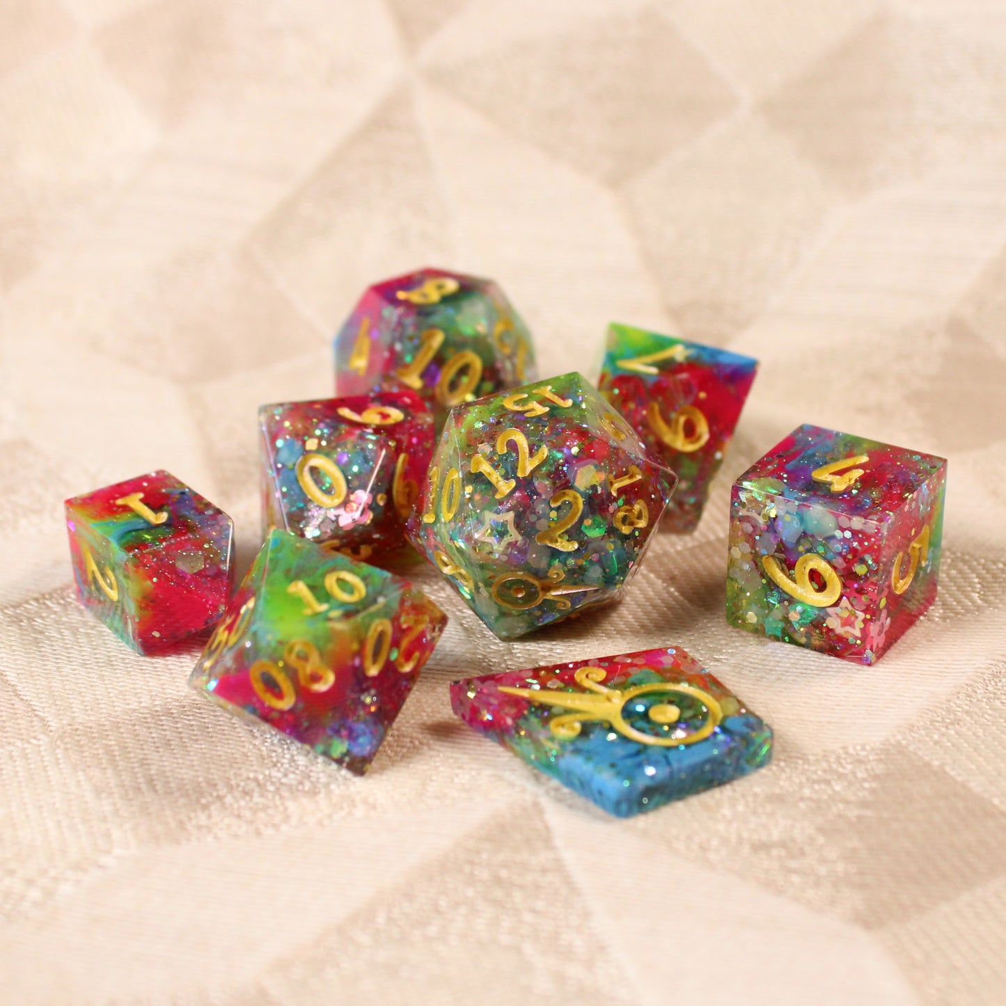 Handmade Unicorn Spit Dice (Glow-in-the-dark)