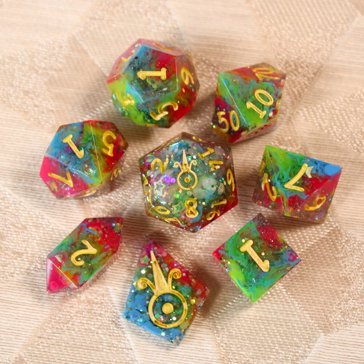 Handmade Unicorn Spit Dice (Glow-in-the-dark)
