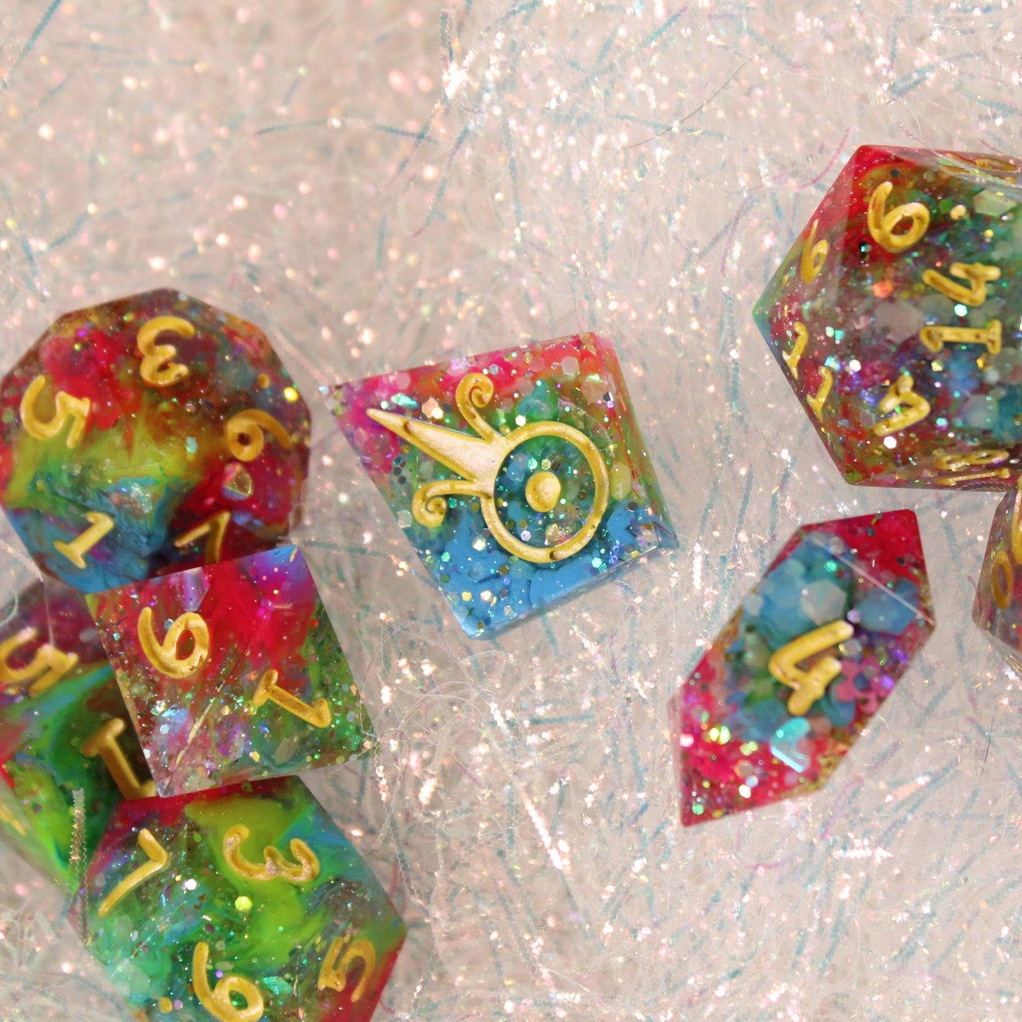 Handmade Unicorn Spit Dice (Glow-in-the-dark)
