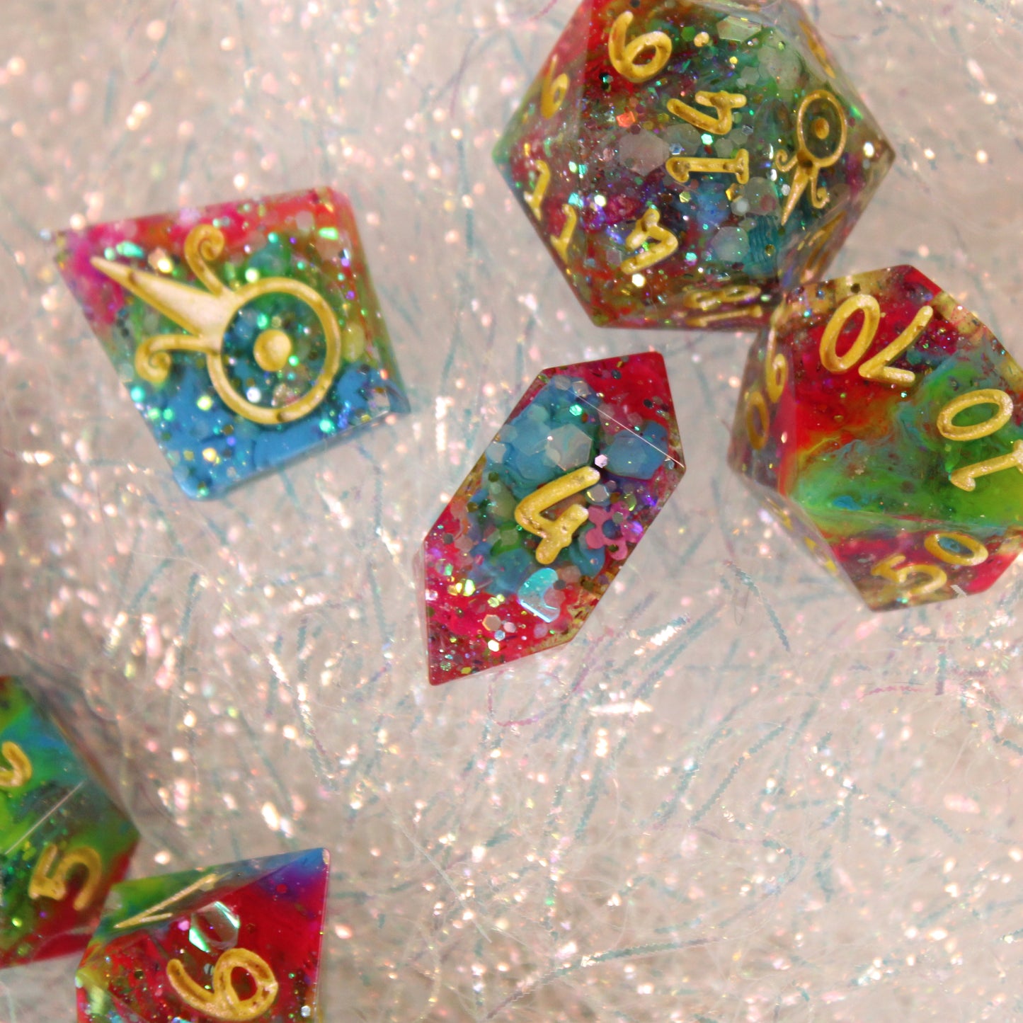 Handmade Unicorn Spit Dice (Glow-in-the-dark)