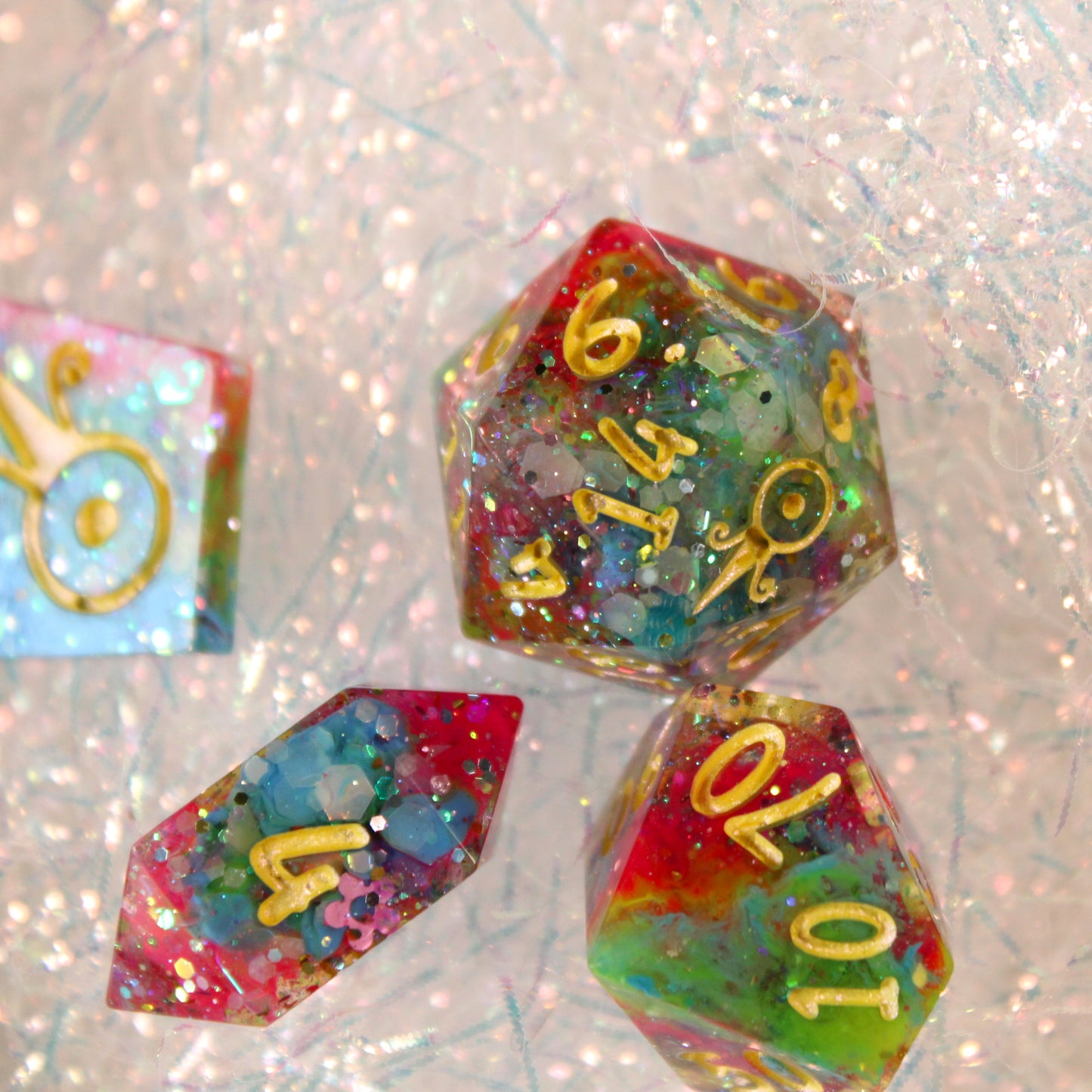 Handmade Unicorn Spit Dice (Glow-in-the-dark)