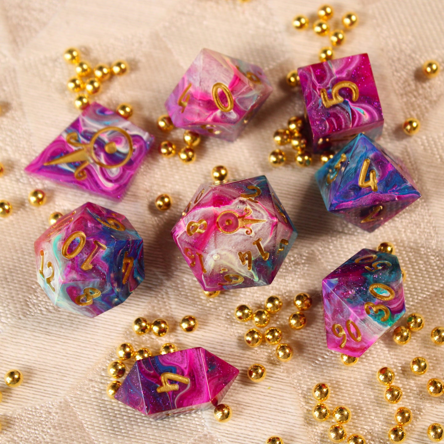 Handmade Carnival Swirl Dice