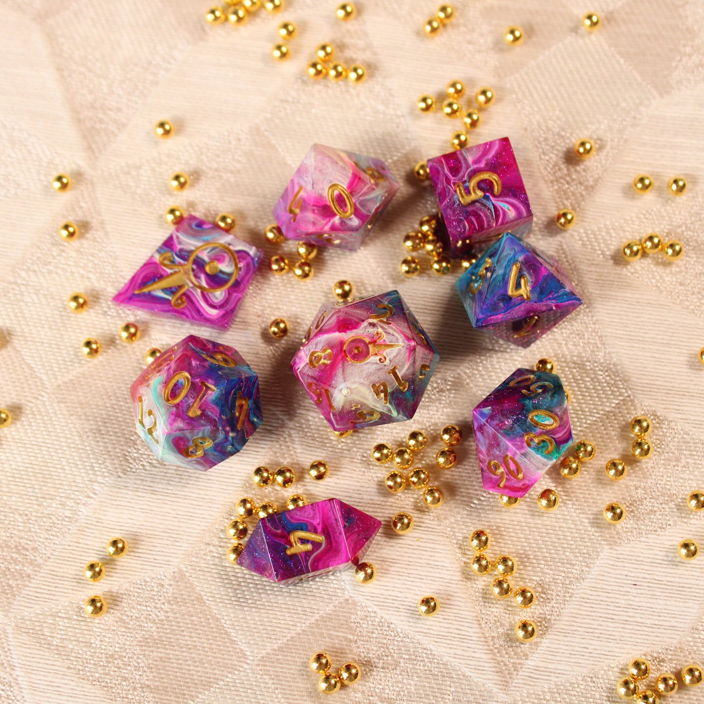 Handmade Carnival Swirl Dice