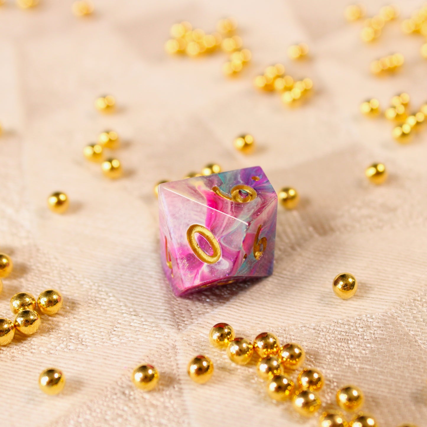 Handmade Carnival Swirl Dice