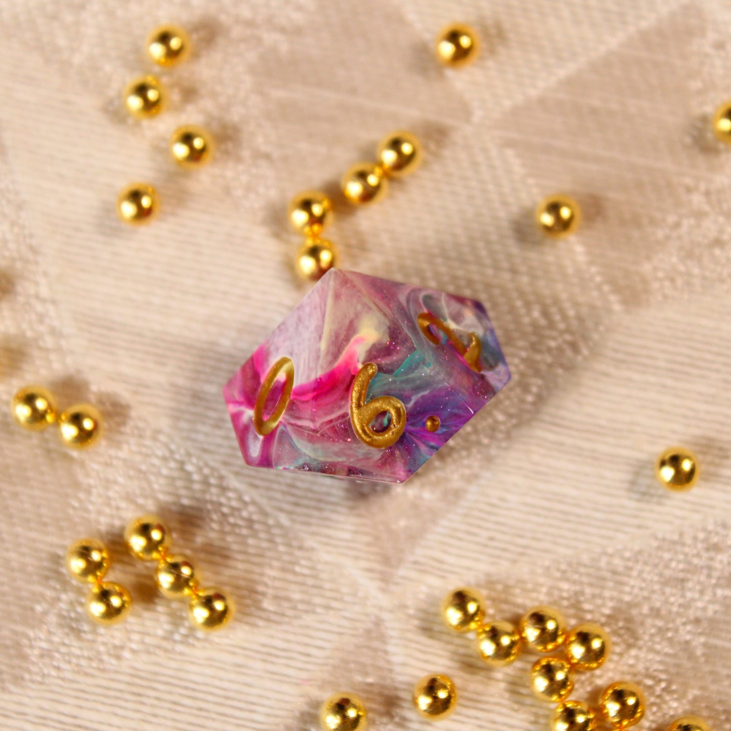 Handmade Carnival Swirl Dice