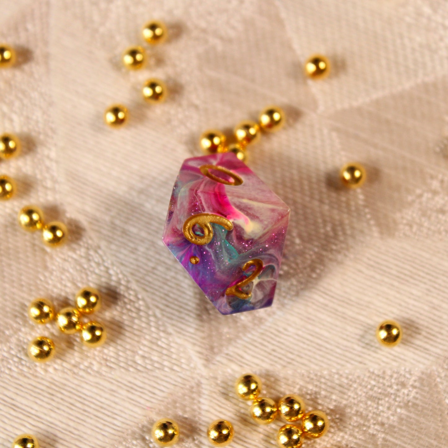 Handmade Carnival Swirl Dice