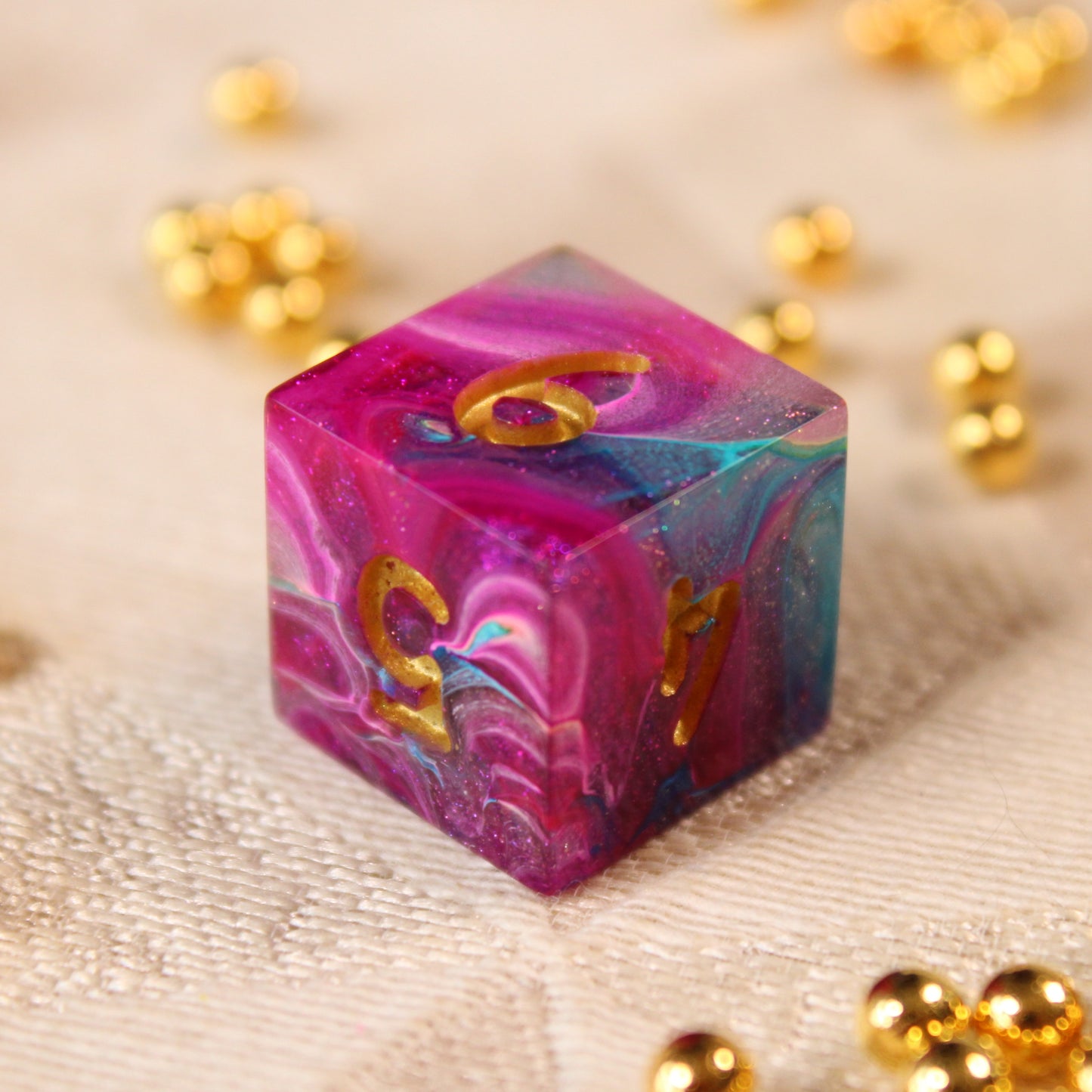 Handmade Carnival Swirl Dice