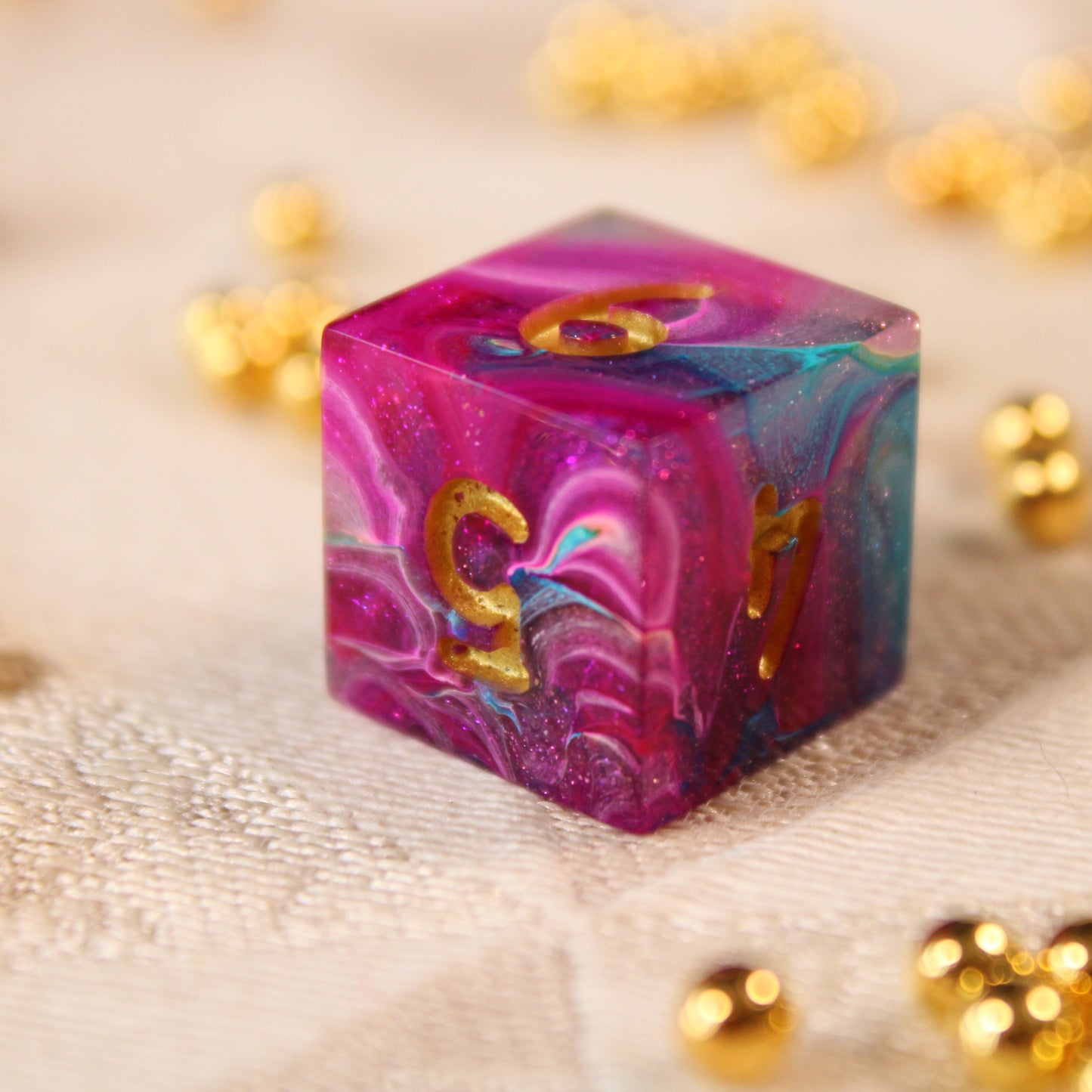Handmade Carnival Swirl Dice