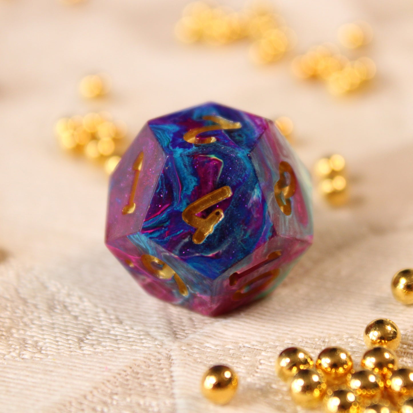 Handmade Carnival Swirl Dice