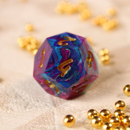 Handmade Carnival Swirl Dice