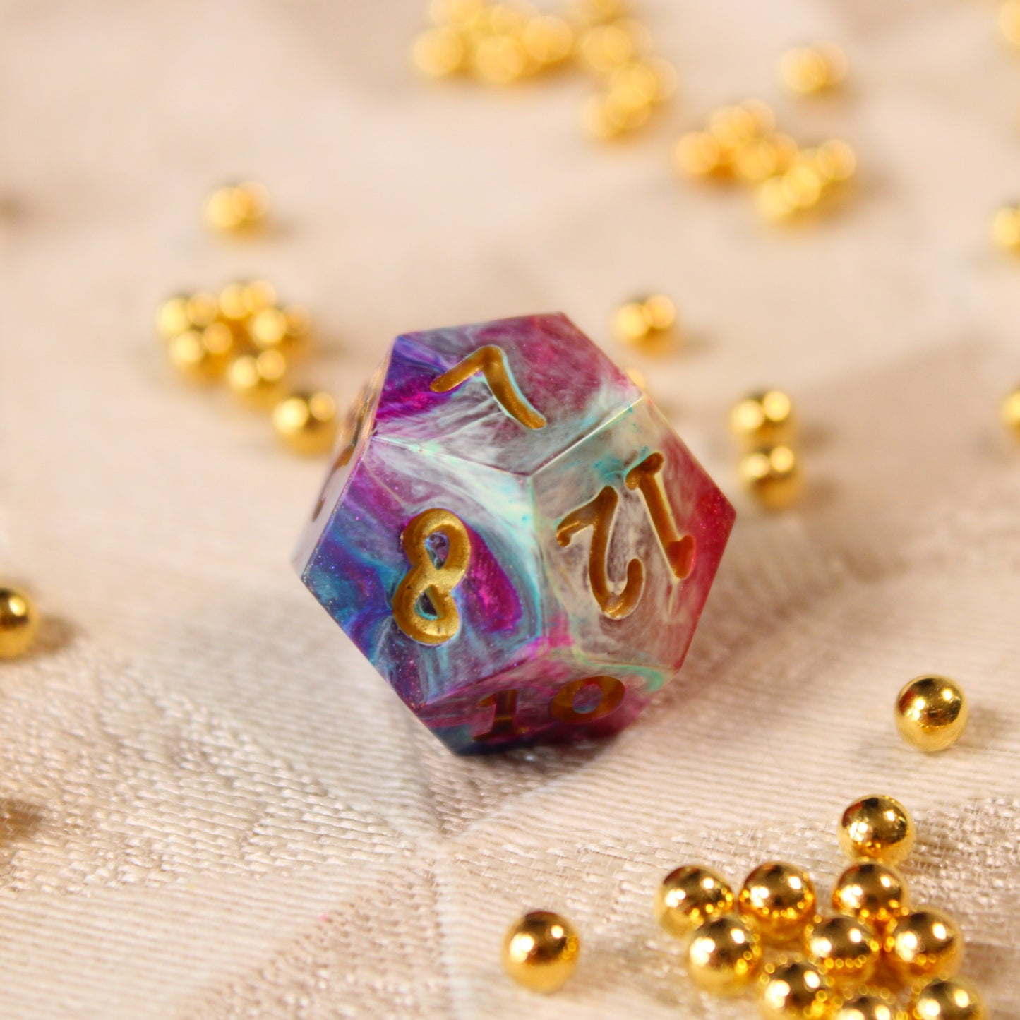 Handmade Carnival Swirl Dice