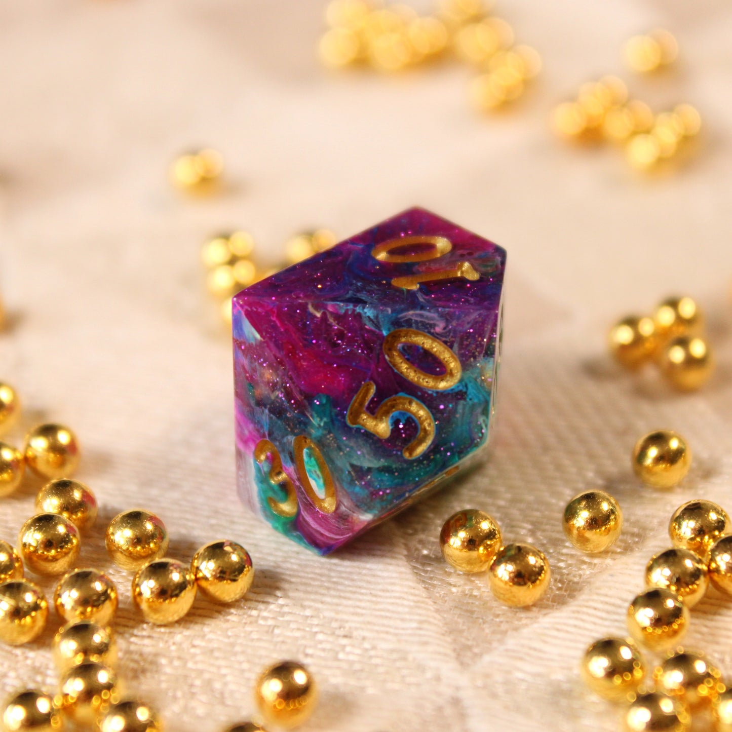 Handmade Carnival Swirl Dice