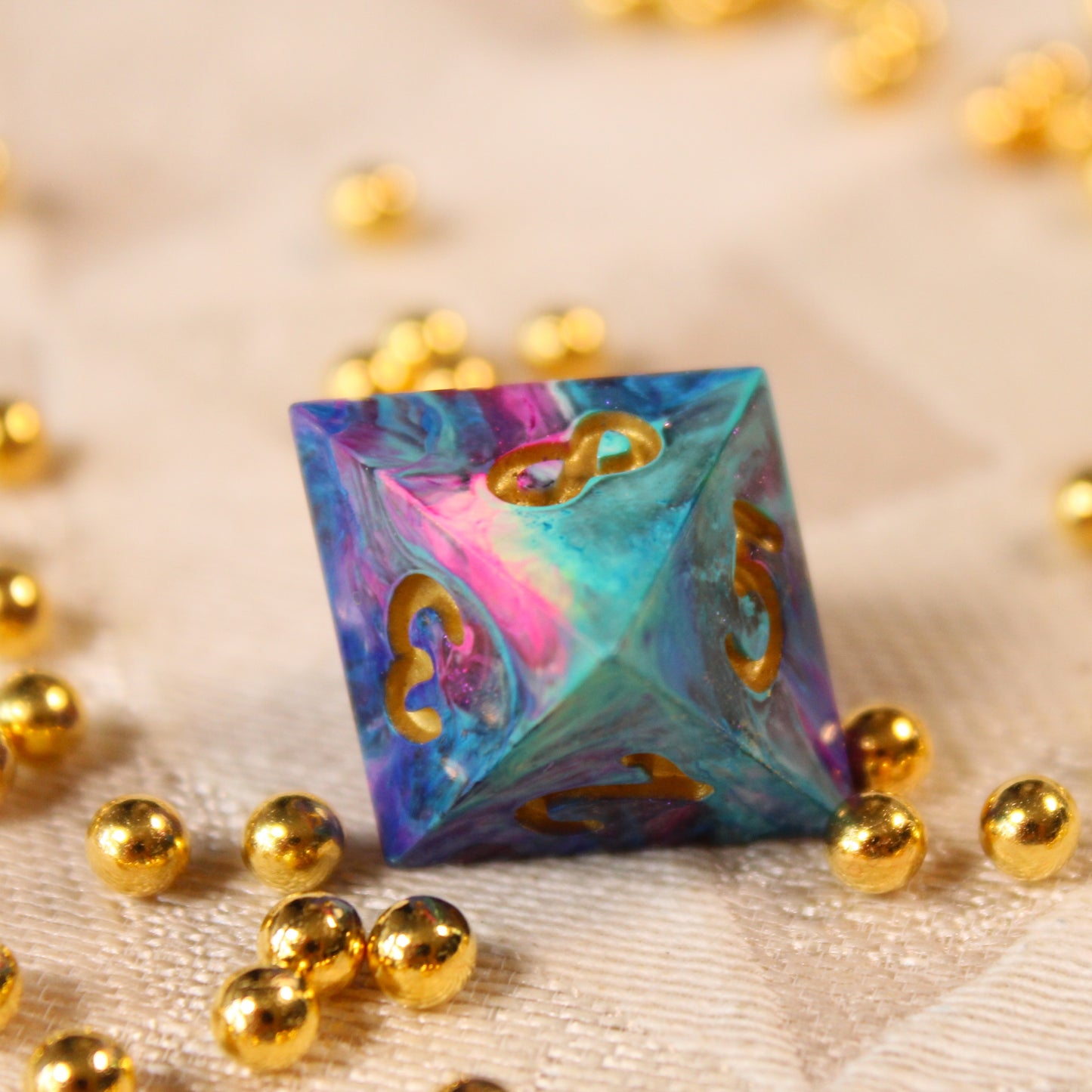 Handmade Carnival Swirl Dice