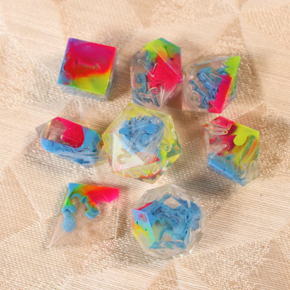 RAW Handmade Rainbow Parakeet Dice