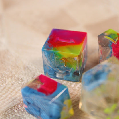 RAW Handmade Rainbow Parakeet Dice