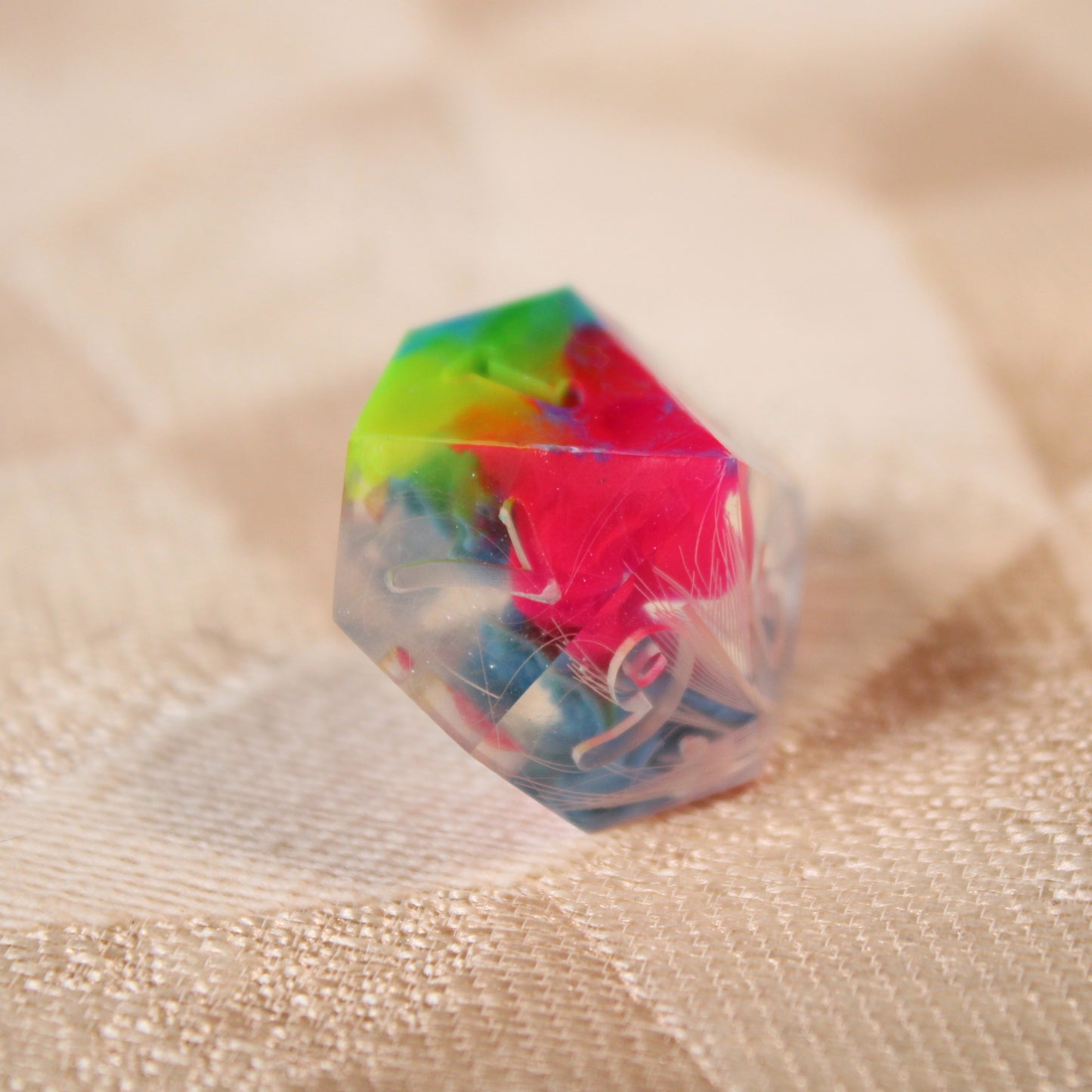 RAW Handmade Rainbow Parakeet Dice