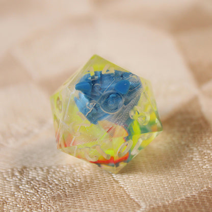 RAW Handmade Rainbow Parakeet Dice
