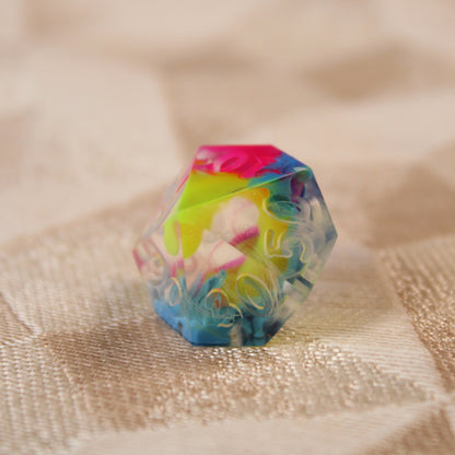 RAW Handmade Rainbow Parakeet Dice