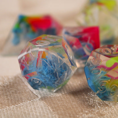 RAW Handmade Rainbow Parakeet Dice