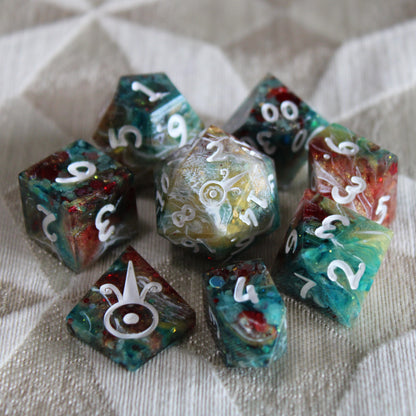 Handmade Showman Dice (Glow-in-the-dark Glitter!)