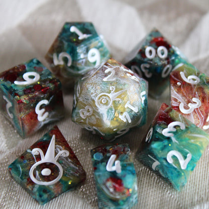 Handmade Showman Dice (Glow-in-the-dark Glitter!)