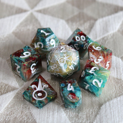 Handmade Showman Dice (Glow-in-the-dark Glitter!)