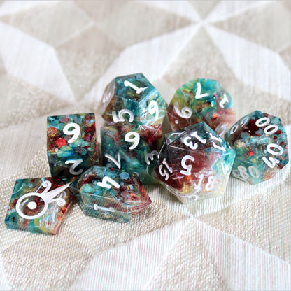 Handmade Showman Dice (Glow-in-the-dark Glitter!)