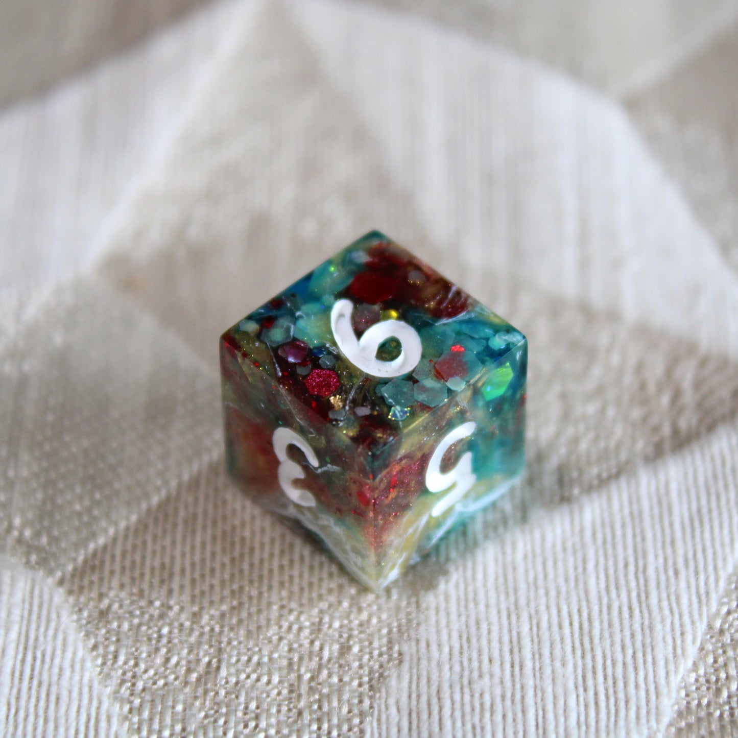 Handmade Showman Dice (Glow-in-the-dark Glitter!)