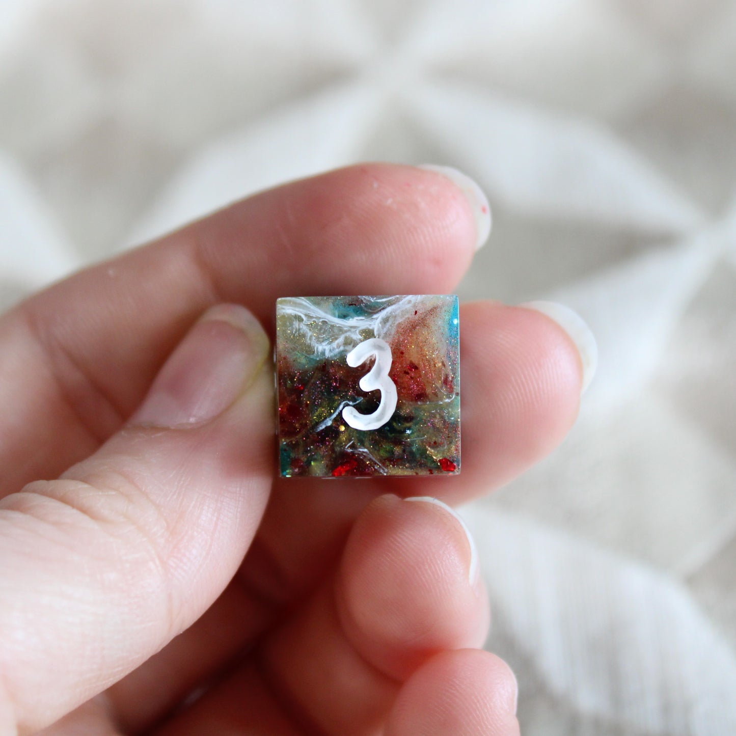 Handmade Showman Dice (Glow-in-the-dark Glitter!)