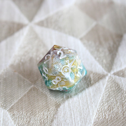 Handmade Showman Dice (Glow-in-the-dark Glitter!)