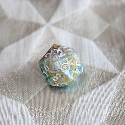 Handmade Showman Dice (Glow-in-the-dark Glitter!)