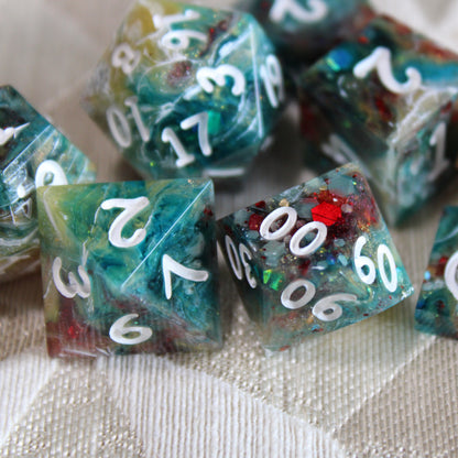 Handmade Showman Dice (Glow-in-the-dark Glitter!)