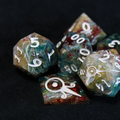 Handmade Showman Dice (Glow-in-the-dark Glitter!)