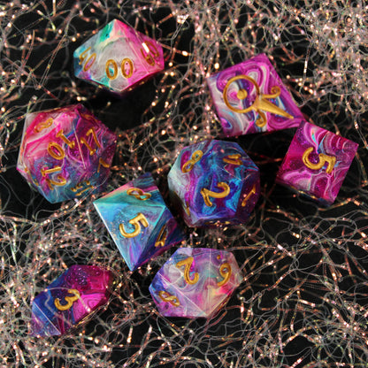 Handmade Carnival Swirl Dice