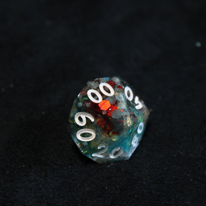 Handmade Showman Dice (Glow-in-the-dark Glitter!)